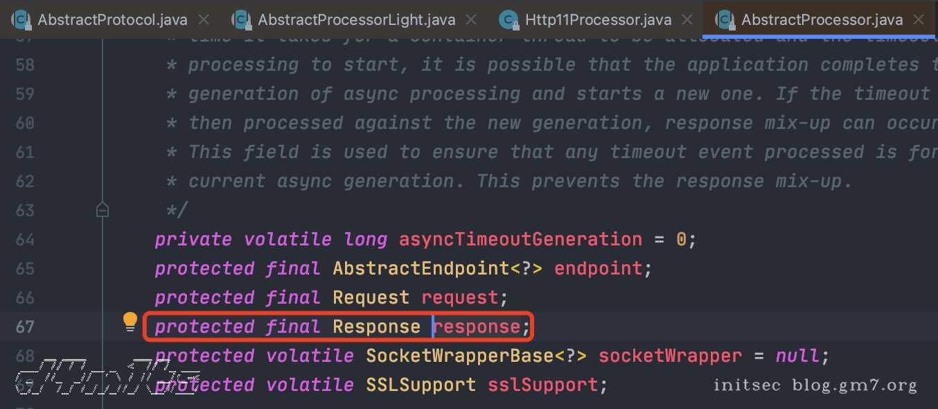 org.apache.coyote.AbstractProcessor#response